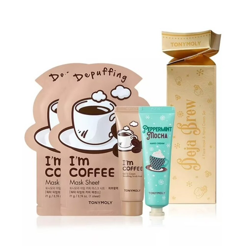 Tonymoly Deja Brew 4 pc. Mask & cream set